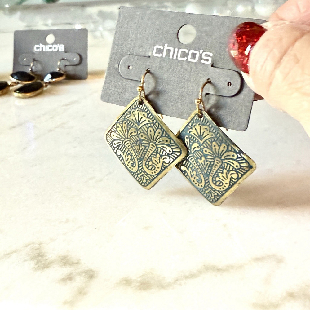 Chico's Earring Bundle Lot of 3 NWT Dangle Statement - Picture 8 of 10